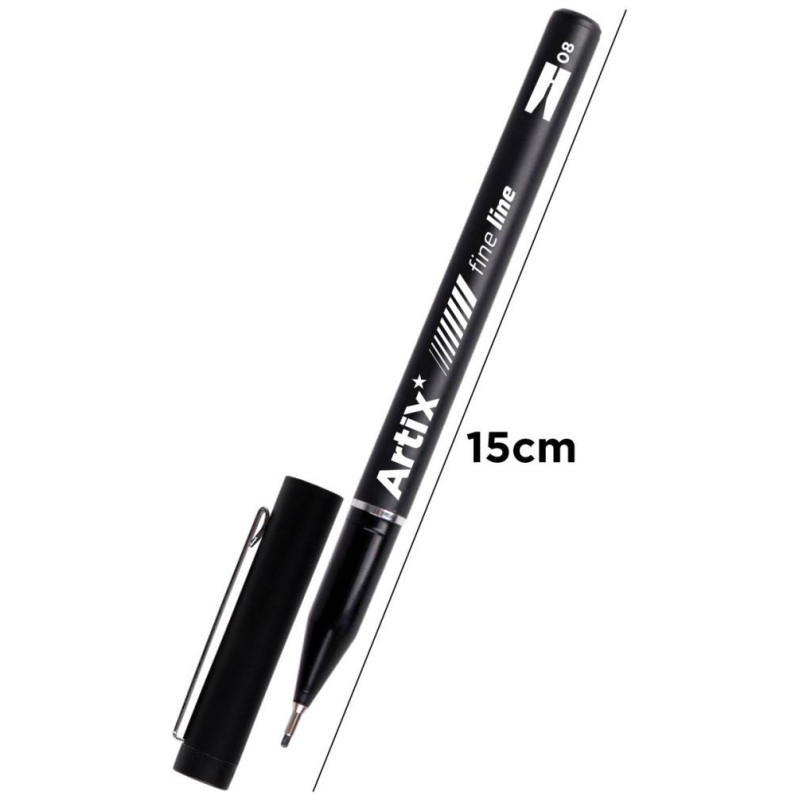 MP Μαρκαδόρος Drawing Art Black 0.8mm PE345-08S