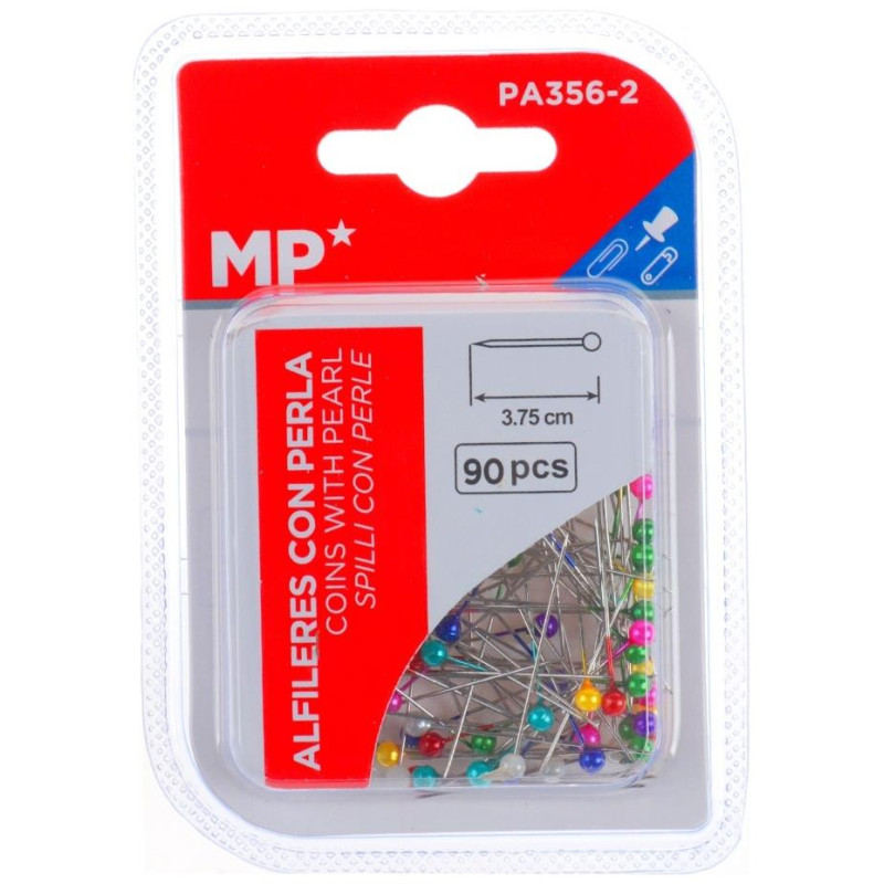 MP Μεταλλικές Καρφίτσες Χρωματιστές 90 Τεμ PA356-2
