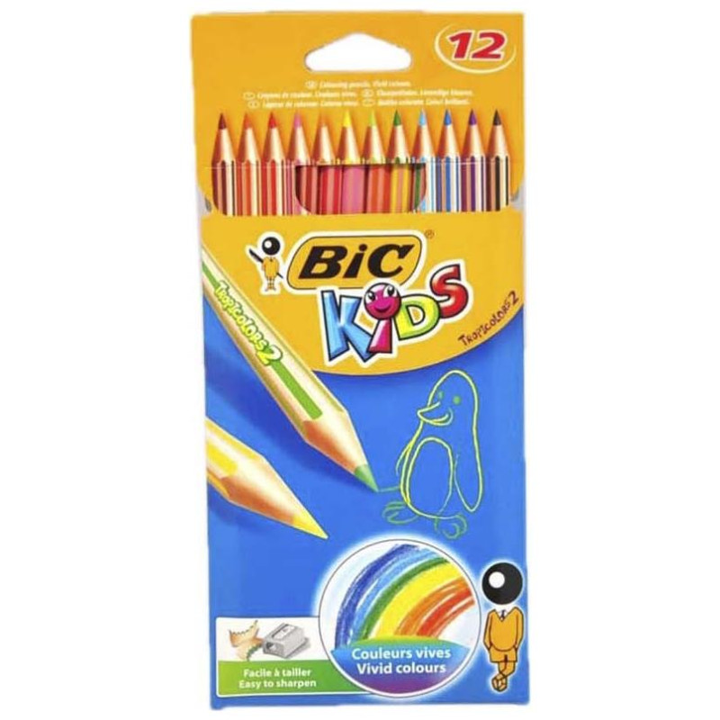 Bic Ξυλομπογιές  Kids Evolution Stripes 12 χρώματα 216L12
