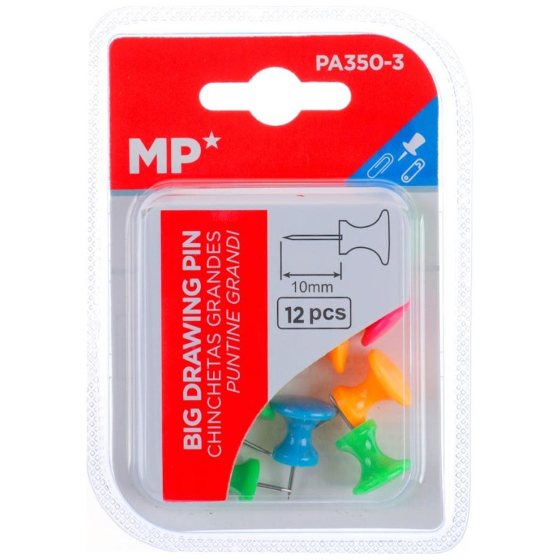 MP Πινέζες Χρωματιστες 12 Τεμαχίων PA350-3