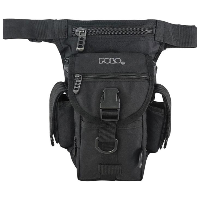 Polo Le-Gun Στρατιωτικό Τσαντάκι Μηρού σε Μαύρο χρώμα 9-08-091-2000