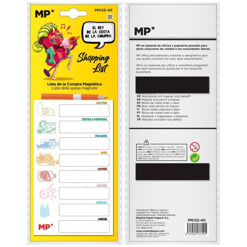 MP Μπλοκ Magnetic Shopping List PN122-40