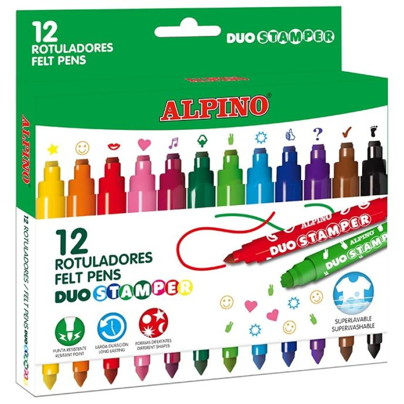 Alpino Μαρκαδόροι Stamper Duo 12τμχ. AR001059