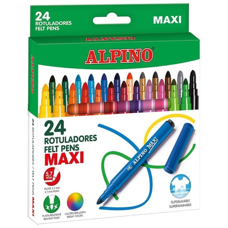 Alpino Μαρκαδόροι Χοντροί 24 Τμχ. Superwashable AR000007N