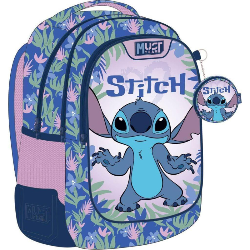  Must Τσάντα πλάτης 32x18x43cm 3 θήκες Disney Stitch