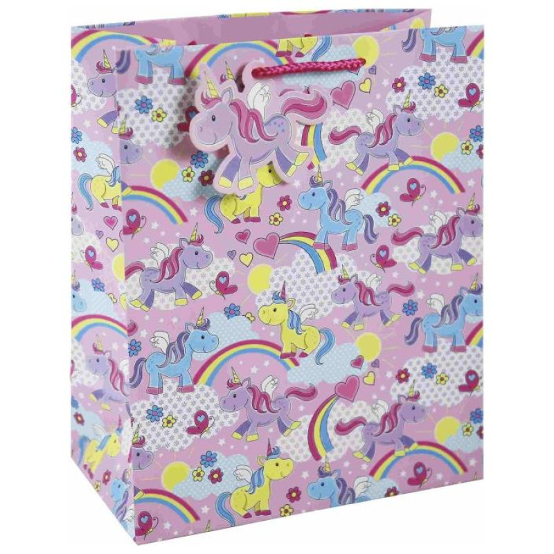 12 Εποχές Τσάντα Δώρου Χάρτινη Μονοκερος L - TCF Unicorn Large Bag 33382-3C