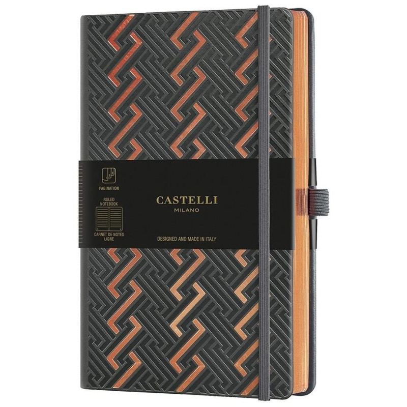 Castelli Milano Σημειωματάριο Ριγέ με Λάστιχο και Θήκη για Στυλό