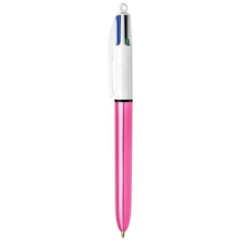 Bic Στυλό Ballpoint 1.0mm με Πολύχρωμο Mελάνι 4 Colours Shine Ροζ