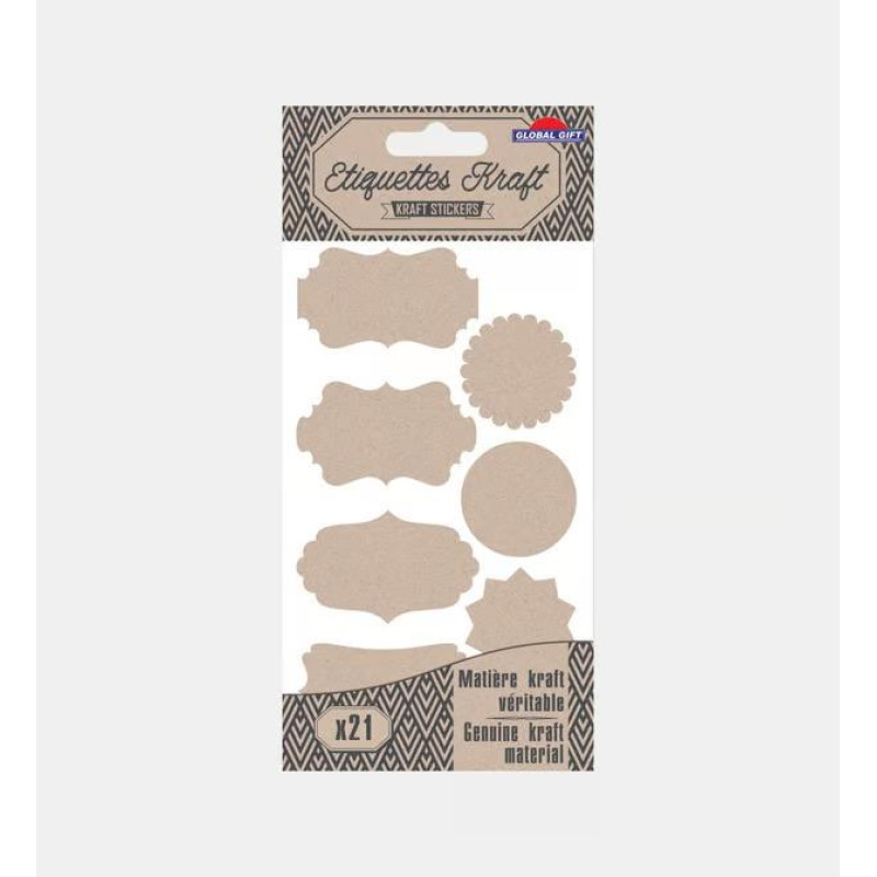 Global Gift Ετικέτες αυτοκόλλητες Kraft 196702