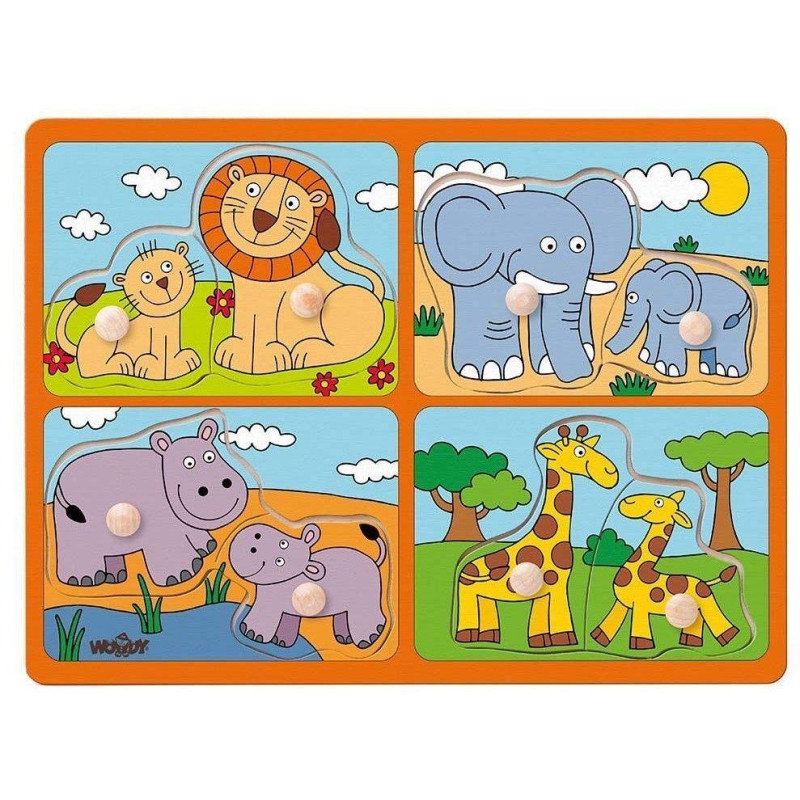 ΕΠΑ Toys Ξύλινο Παζλ Ζώα Της Ζούγκλας Με Τα Μικρά Τους 91914 ΕΠΑ Toys Ξύλινο Παζλ Ζώα Της Ζούγκλας Με Τα Μικρά Τους 91914