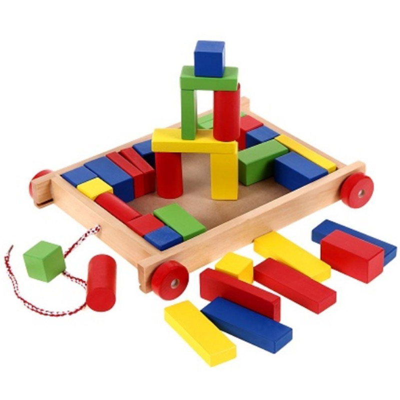 ΕΠΑ Toys Ξύλινο Καρότσι Με Τουβλάκια 90007