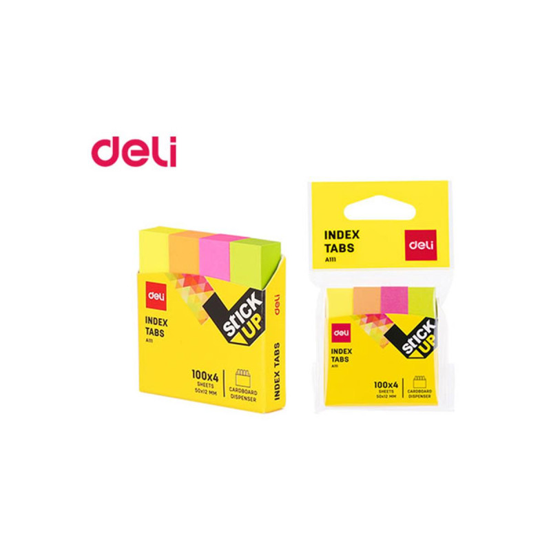 DELI – Αυτοκόλλητοι Χάρτινοι Σελιδοδείκτες 12χ50 ΝΕΟΝ