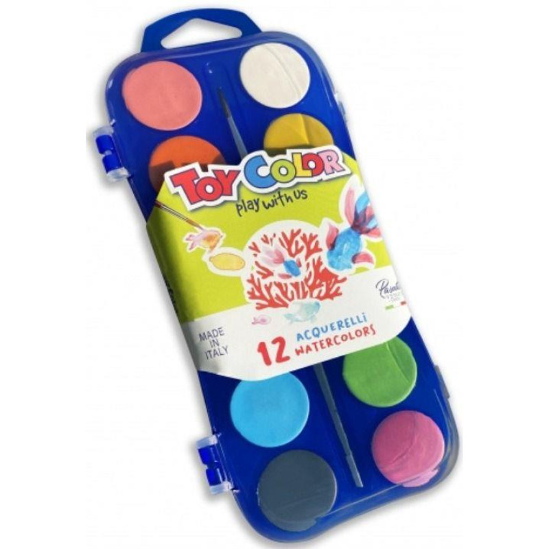 Σετ ακουαρέλας Toy Color - 12 χρώματα