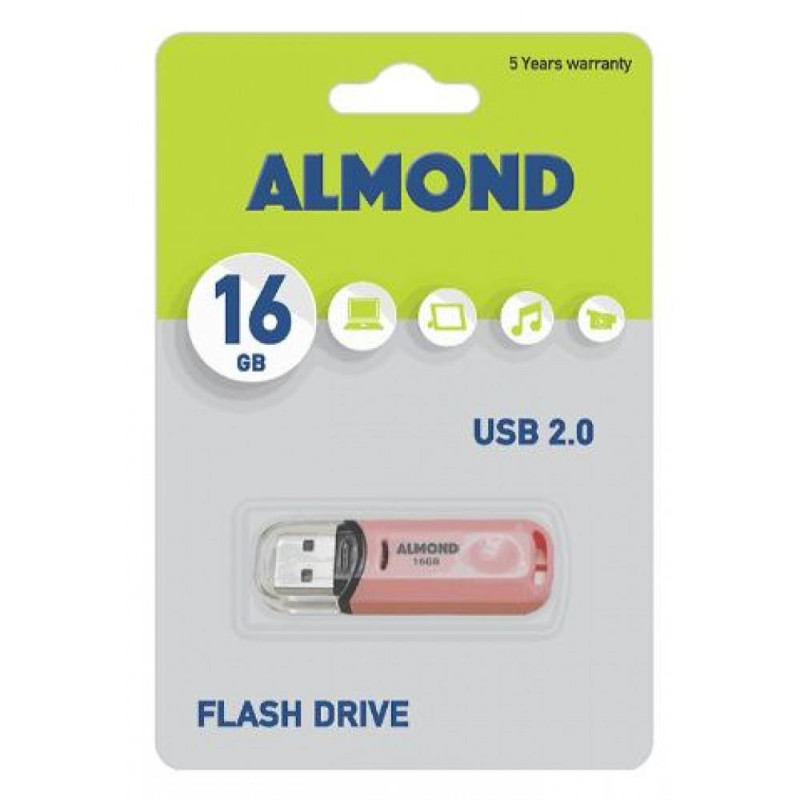 Almond Flash Drive USB 16GB Pastel Ροζ 43.USB16PSTP