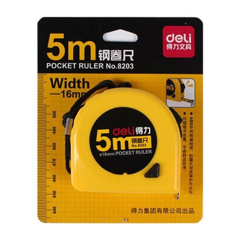 Deli Μετροταινία Ατσάλινη 5mx16mm 231.8203