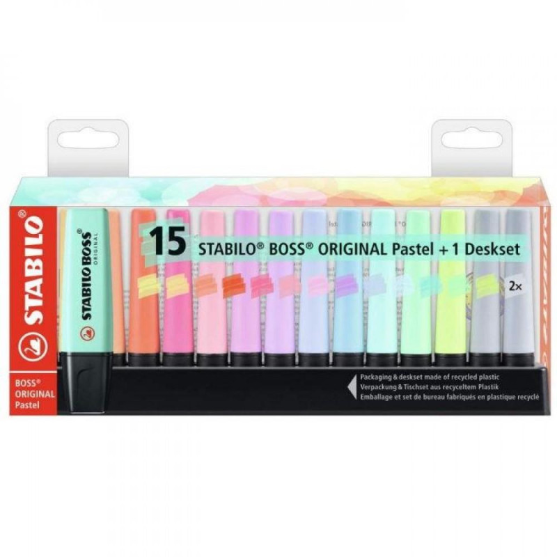 Stabilo Boss Σετ Μαρκαδόροι Υπογράμμισης Pastel 15τεμ