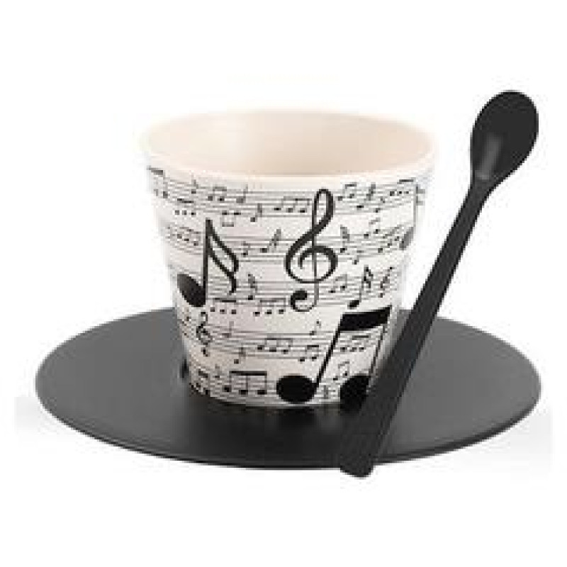 Κούπα iDrink RPET ID5229 Music με Κουταλάκι και Πιατάκι