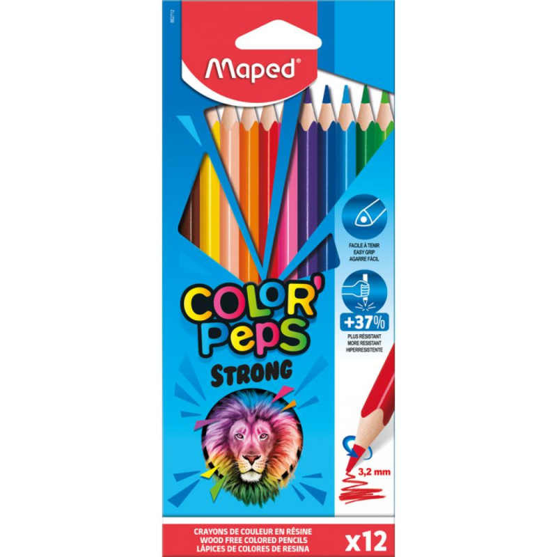 Ξυλομπογιές Maped ColorPeps Strong (12 Τεμάχια)