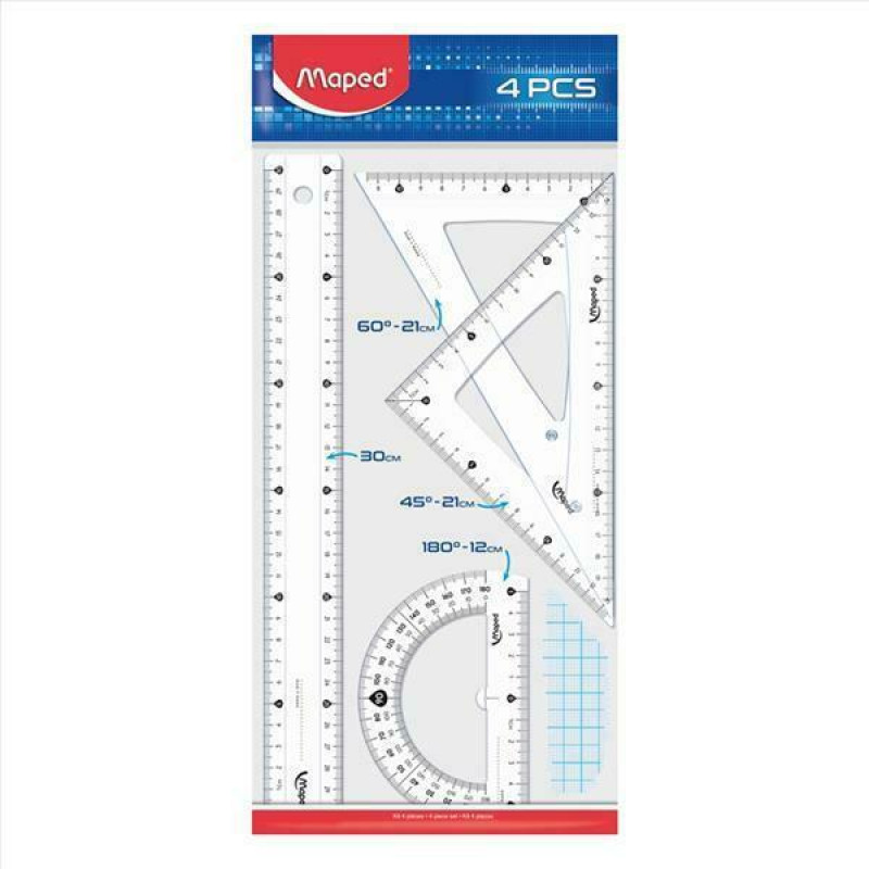 Maped Μεγάλο Σετ Οργάνων Γεωμετρίας Cristal 242- 4 τεμ 242830