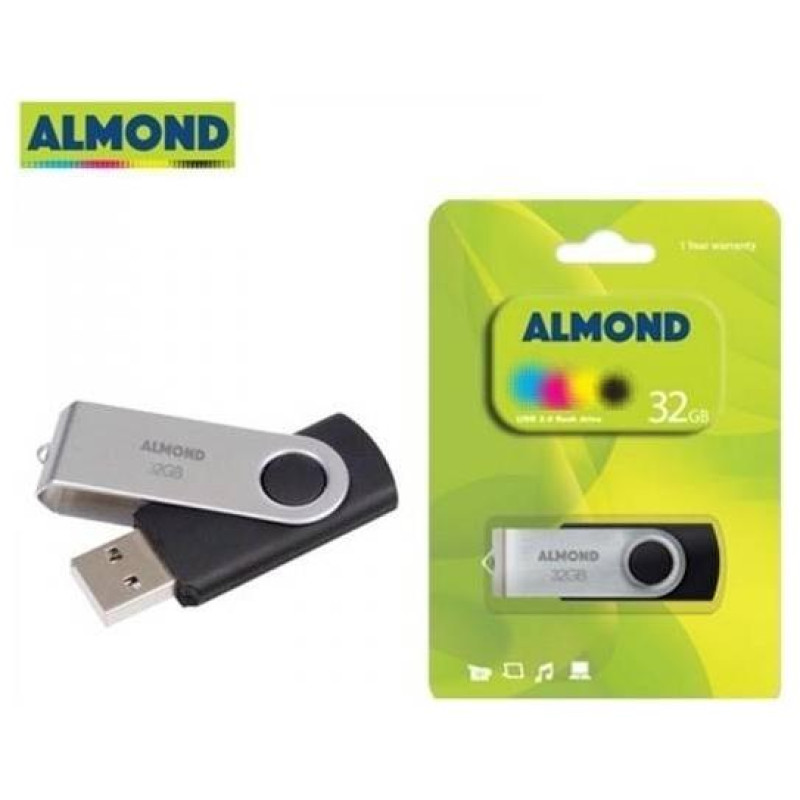Almond Flash Drive USB 8GB Twister Black 7646